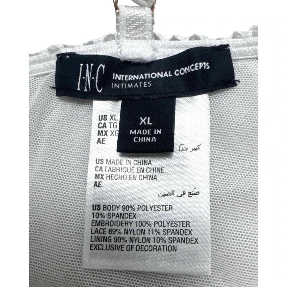 International Concepts Intimates Corset Bra – White Daisy | XL | Floral Lace‎